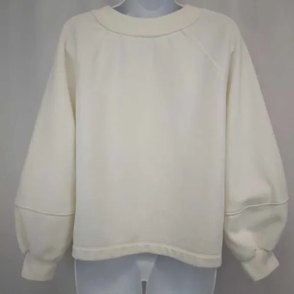 Old Navy California Flowers French Terry Blouson Sleeve White Sweatshirt Size Sm - Picture 5 of 7